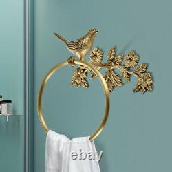 Towel Ring Rack Holder Hanger Bath Shelf Bathroom Accessories Bird Statue Decor