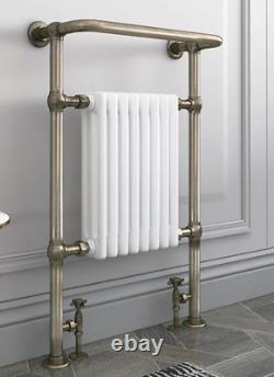 Traditional Column Radiator Heated Towel Rail White / Antique Brass