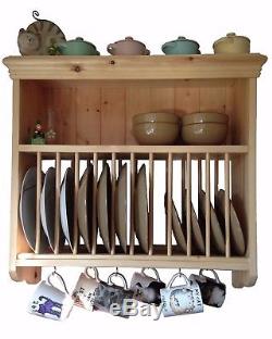 Traditional Wall Mounted Solid Pine Plate Rack (PR2)
