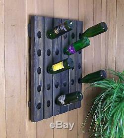 Unique Wine Riddling Rack 30 Bottle Hand Crafted Wall Hanging Wine Rack