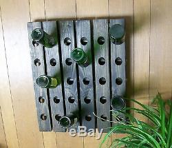 Unique Wine Riddling Rack 30 Bottle Hand Crafted Wall Hanging Wine Rack