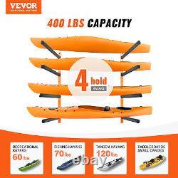 VEVOR Kayak Storage Wall Mount Hanger Rack for 4 Canoe Paddle Kayak Hanging Hook