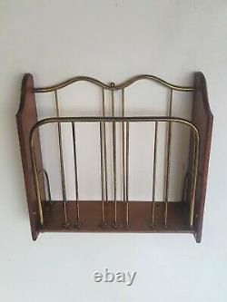 Victorian Brass And Oak Wall Mounted Magazine Rack By William Tonks And Sons