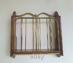 Victorian Brass And Oak Wall Mounted Magazine Rack By William Tonks And Sons