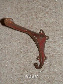 Victorian Cast Iron Wall Mounted Red Saddle Rack With Bridle Hook