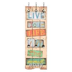 VidaXL Wall-mounted Coat Rack with 6 Hooks 120x40 cm LIVE LIFE NDE