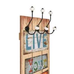 VidaXL Wall-mounted Coat Rack with 6 Hooks 120x40 cm LIVE LIFE NDE