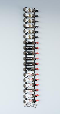 VintageView WS61 6-Foot 18 Bottle Wall Mounted Wine Rack in Satin Black