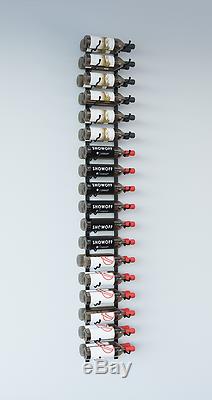 VintageView WS62 6-Foot 36 Bottle Wall Mounted Wine Rack in Satin Black