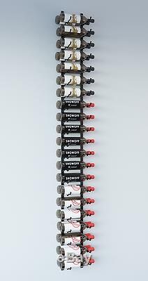 VintageView WS72 7-Foot 42 Bottle Wall Mounted Wine Rack in Satin Black