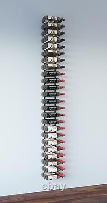 VintageView WS83 8-Foot 72 Bottle Wall Mounted Wine Rack in Satin Black
