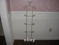 Vintage 1990's 45 x 11 Wall Mounted 4 Plate Rack Holder Gold Brass Tone Metal