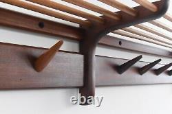 Vintage Afrormosia Wall Mounted Coat Rack by John Herbert for A. Younger Ltd