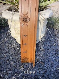 Vintage Carved Lion French Oak 6 Hook Wall Mounted Coat Rack. 1.79m Clean Tidy