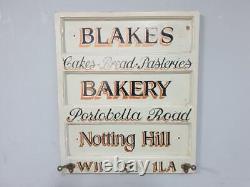 Vintage Distressed Rustic Hand Painted Blakes Bakery Sign Coat Rack