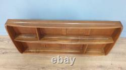 Vintage Ercol Wall Hanging Plate Rack Display Shelving Two Tier Golden Dawn