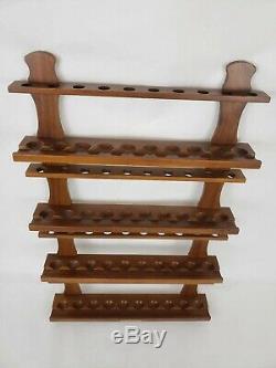 Vintage Four Tiered 40 Pipe Rack Stand Wall Mount Collectors Display Store