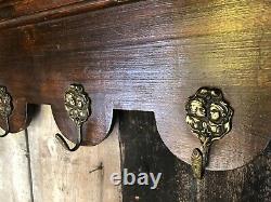 Vintage French 7 Hook Wall Mounted Coat Rack