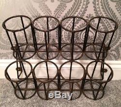 Vintage French Cast Iron 8 Bottle Wall Mounted Rack A Good Solid Piece