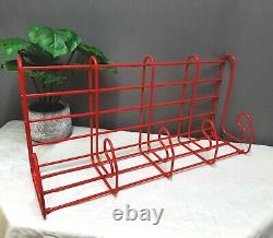 Vintage IKEA Fran Red Metal Coat Rack & Shelf Mid Century Style