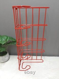 Vintage IKEA Fran Red Metal Coat Rack & Shelf Mid Century Style