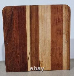 Vintage Mid Century Modern Acacia Wood Spice Rack 2 Tier