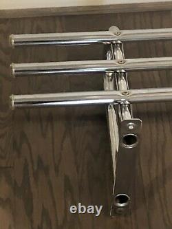 Vintage Precision Mfg Industrial Wall Mounted 48 Chrome Coat/Hat Rack