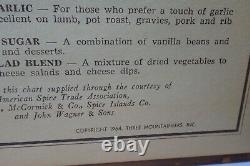 Vintage Three Mountaineers Herb & Spice Cabinet Spice Rack w 30 Jars 1965