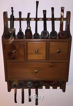 Vintage Tobacco Pipe Rack Glass Storage Jars Wall Mount Yield House Conway NH