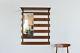 Vintage Wall Mounted Teak Coat Rack / Hall Stand With Mirror