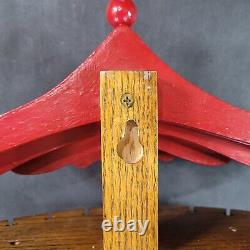 Vintage Wood Carousel Collector Spoon Holder Rack Wall Hanging Display