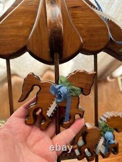 Vintage Wooden Rack Wall Hanger Horses carrousel Shelf Hook Shelf hand carved