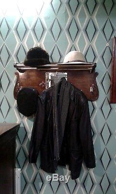 Vintage coat and hat rack. Superb wall mounted c mid century. See Multi pics