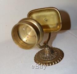 Vintage ornate brass bathroom wall mount soap dish holder toothbrush cup rack