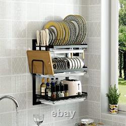 Virgorack 3 Tier Large Wall Mounted Dish Drainer Stainless Steel Dish Rack Di