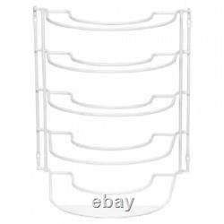 WIRE TIERED POT & PAN RACK 25.5x24x29cm Wall-Mountable, Steel WHITE