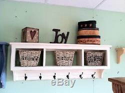 Wall Coat rack With Cubbies, Wall Storage Unit, Farmhouse Wall Mounted Coat Rack