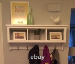 Wall Cubby Storage Unit Coat Rack Shelf with 3 Cubby Holes For Organization Rack