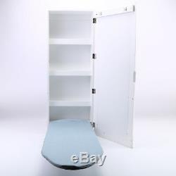 Wall Mount Built-in Storage Rack Ironing Board Foldable Mirror Cabinet Holder