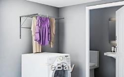 Wall Mount Drying Rack Hanger Laundry Room Hanging Clothes Stainless Steel Home