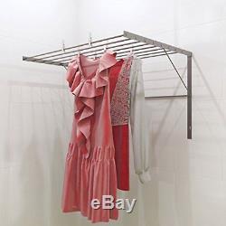 Wall Mount Drying Rack Hanger Laundry Room Hanging Clothes Stainless Steel Home