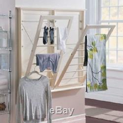 Wall Mount Laundry Rack Adjustable Clothes Drying Rod Space Saver Hanger Soft W