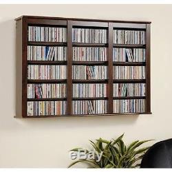 Wall Mount Shelf Storage Organizer Triple Adjustable CDs DVDs Blu-Ray Disc New