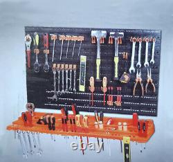Wall Mountable Tool Organiser Pegboard Shelf Garage Tool Rack DIY 52 Pcs 3 LEVEL