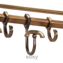 Wall-Mounted Aluminium Luggage Rack Brass Colour with Adjustable Coat M7I4