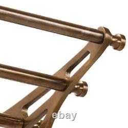 Wall-Mounted Aluminium Luggage Rack Brass Colour with Adjustable Coat M7I4