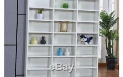 Wall Mounted CD DVD Book Shelf Storage White Bookcase Organiser Rack Display New