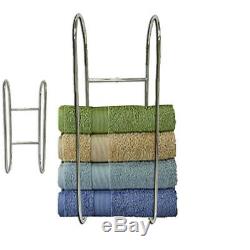 Wall Mounted Chrome Towel Holder Shelf Bathroom Storage Rack Rail New UKED