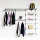 Wall-Mounted Closet System Adjustable Hanging Garment Rack Clothes Storage Rail