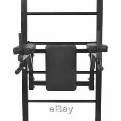 Wall Mounted Fitness Power Rack Tower Home Gym Bench Pull Up Chin Up Dip Station